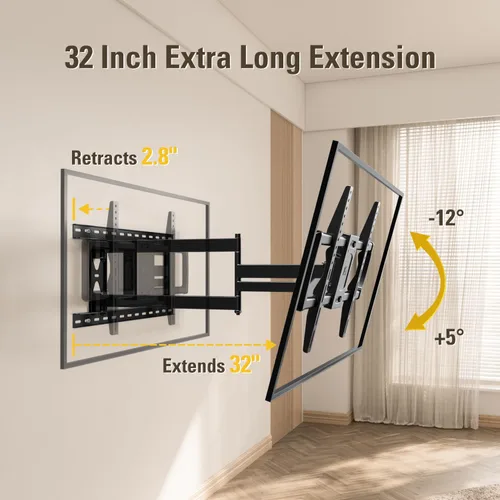 Vista 2 de Mounting Dream Soporte de pared para TV de brazo largo para la mayoría