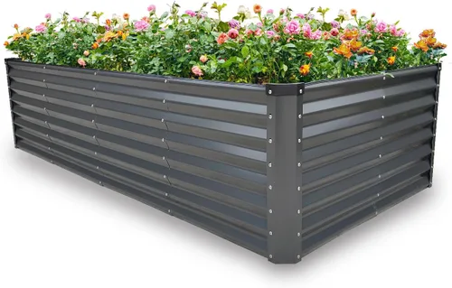 Vista 36 de GARDMAX 2x2x1FT Galvanized Round Raised Garden Bed Kit, Metal Planter Boxes Outdoor with Easy Assembly, Large Garden Bed for Vegetables, Fruits