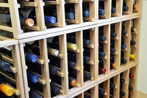 Vista 5 de sfDisplay,LLC. Estante modular apilable para vino de 24 botellas como muchos juegos juntos (1 juego = capacidad de 24 botellas)