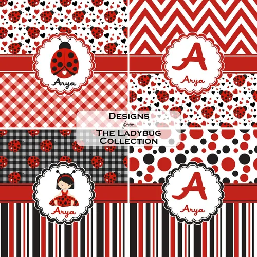 Vista 8 de Taza de café personalizada Ladybugs & Gingham de 11 onzas, color blanco