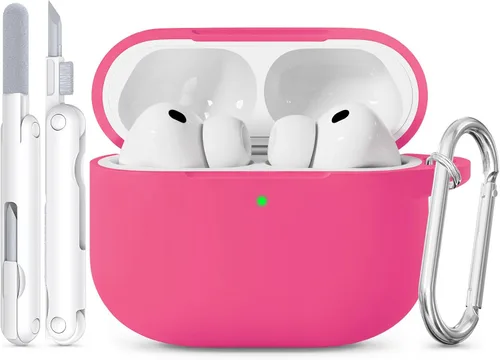 Vista 21 de Funda para AirPods Pro 3 2025 con tapa magnética, bonita funda de silicona suave compatible con Apple Airpods Pro de 3ª generación, funda rosa