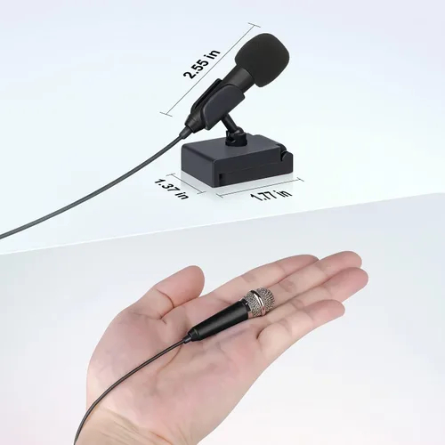 Vista 2 de Mini micrófono vocal/instrumento portátil para grabación de video de voz, canto, vlogging, podcasting, micrófono pequeño para iPhone, teléfono Negro