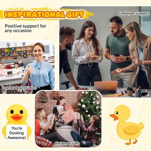 Vista 5 de Gejoy 25 piezas de mini figuras de pato, coloridos regalos motivacionales positivos, decoraciones inspiradoras de animales para graduación