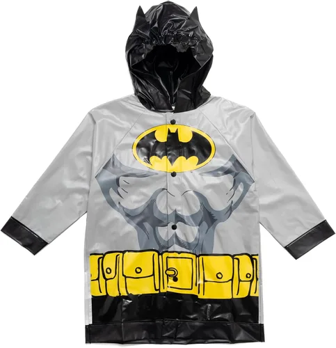 Vista 4 de DC Comics Justice League Superman Batman - Chaqueta impermeable para lluvia y paraguas de 3 piezas para niños pequeños