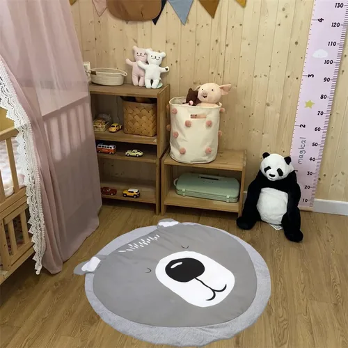 Vista 2 de Alfombra antideslizante Abreeze para niños, de color gris