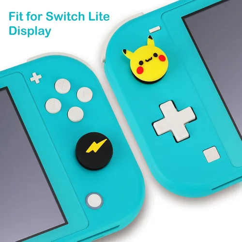 Vista 4 de Lindas tapas de agarre de pulgar para Nintendo SwitchLiteOLED, cubierta de botón de joystick analógico de silicona para palanca de mando analógica