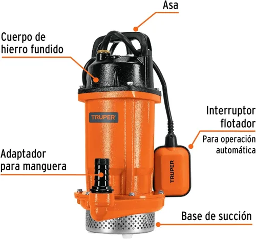 Vista 2 de Bomba sumergible de hierro fundido para agua limpia 1 HP