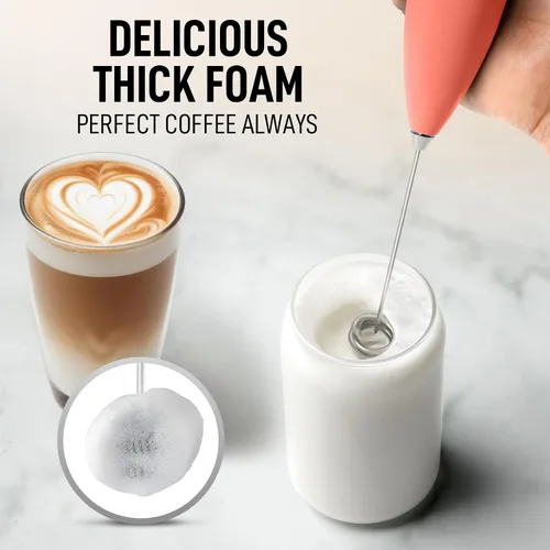 Vista 393 de Zulay Milk Boss Espumador de leche potente manual, hace espuma para latte, batidor para mezclar bebidas, café, miniespumador para capuchino, frappé