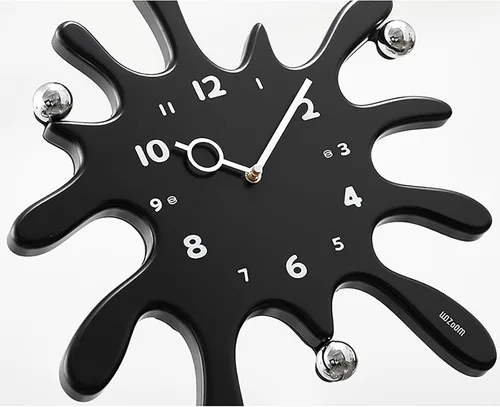 Vista 6 de Wall Clock, Creative Water Drop Silent Wall Clock, Three-Dimensional Wall Clock Numbers are Clear, Bedroom, School, Living Room(Black)