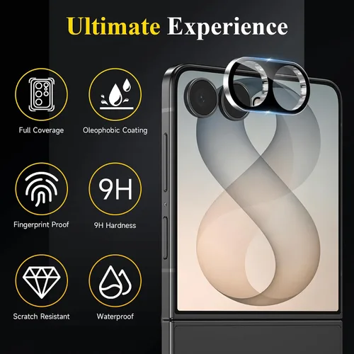 Vista 5 de Paquete de 4 protectores de lente de cámara compatibles con Samsung Galaxy Decoración de la cubierta de lente de cámara de vidrio templado 9H