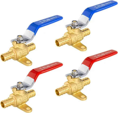 Vista 18 de Paquete de 2 válvulas de bola EFIELD Pex Brass de 1/2 pulgada con cierre de puerto completo, caliente y frío, (VALVE001) Válvula de cierre