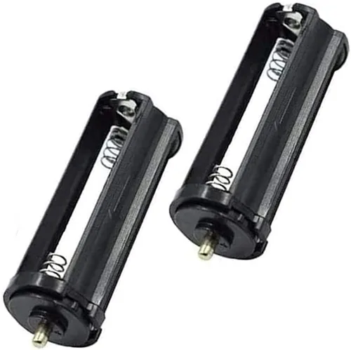 Vista 5 de 3 x 1,5 V AAA Cilíndrico Batería Protectora Soporte de Cove para linterna antorcha, paquete de 2, negro (cabeza plana negro)