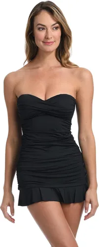 Vista 8 de La Blanca Island Goddess - Traje de baño tankini con parte delantera torcida, Negro, 14