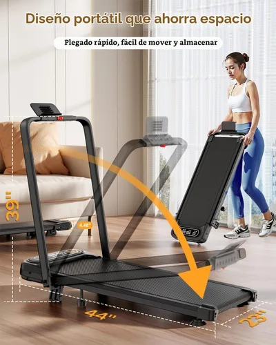 Vista 7 de Foldable Treadmill with 10% Incline, Upgrade 3.5HP Low Noise Walking Pad Treadmill with Handle Bar, Trisomy 4 in 1 Portable Under Desk Treadmills