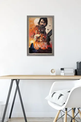 Vista 6 de Trends International Star Wars: Andor - Póster de pared de una hoja, 14.725 x 22.375 pulgadas, versión enmarcada de madera de granero Versión