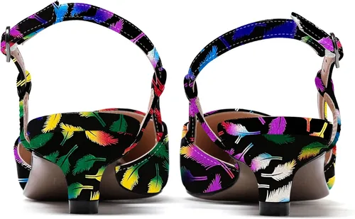 Vista 4 de WAYDERNS Zapatos de tacón bajo con correa de tobillo y puntera puntiaguda para mujer, 1.5 pulgadas