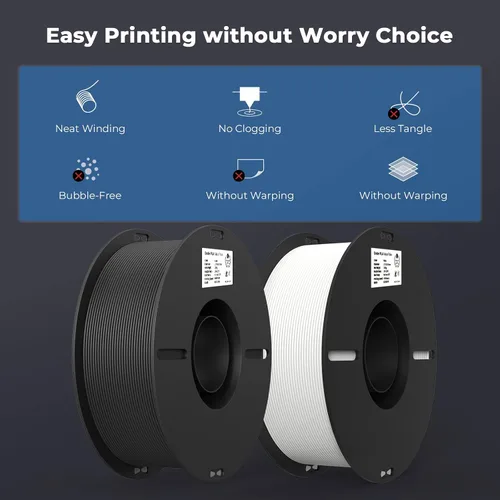 Vista 2 de Creality Paquete de 10 filamentos para impresora 3D de 0.069 pulgadas (negro, blanco, gris)