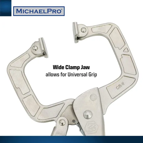 Vista 5 de MichaelPro Abrazadera C de bloqueo de 11 pulgadas con almohadillas giratorias, abrazadera de agarre de tornillo de soldadura resistente, alicates