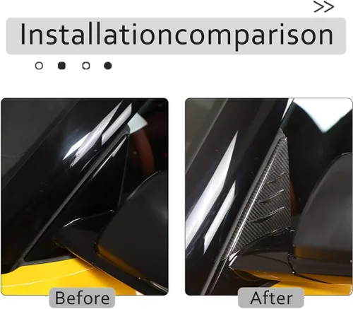 Vista 3 de Para Supra GR A90 A91 MK5 2018-2024 Espejo retrovisor lateral triangular Spoiler Trim,Canaliza el aire del coche,Reduce el ruido del coche durante