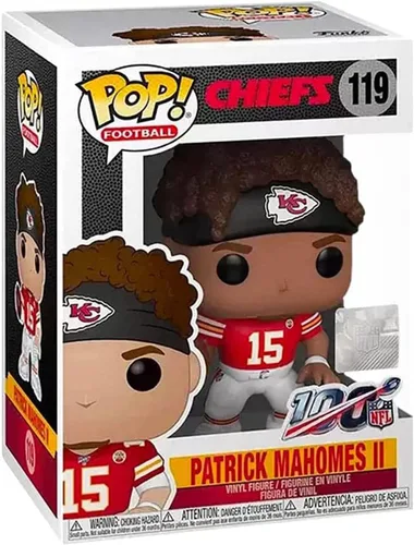 Vista 3 de Visita la Funko Store Patrick Mahomes Figura de vinilo #119 (empaquetado con protector de caja compatible con Ecotek Pop Box)