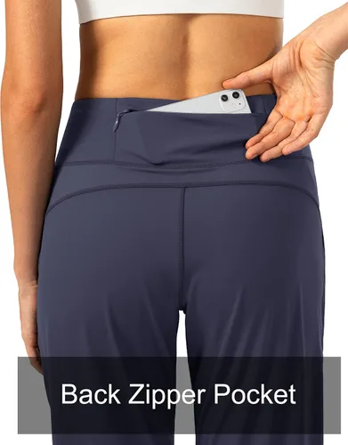 Vista 3 de Soothfeel - Pantalones deportivos para mujer con bolsillos de cremallera y cintura alta, pantalones deportivos para entrenamiento y yoga