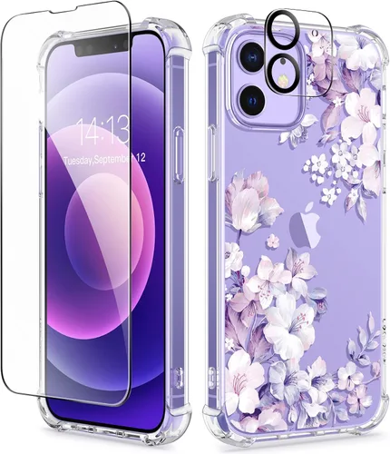 Vista 99 de GVIEWIN - Funda para iPhone 11 con protector de pantalla + protector de lente de cámara, cubierta protectora transparente suave de poliuretano