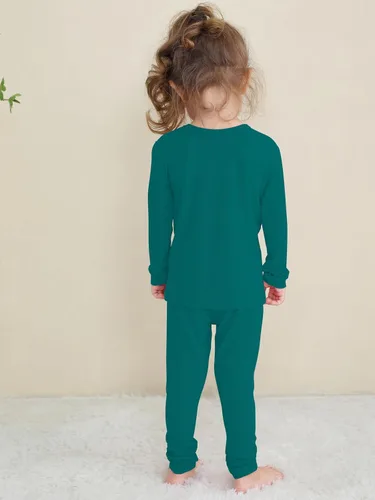Vista 55 de GUISBY Conjunto de pijama de rayón de bambú para niños y niñas, ajuste cómodo, para uso diario, conjunto de pijama de 2 piezas