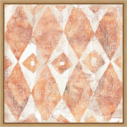 Vista 9 de Amanti Art Framed Canvas Wall Art 16x16 Red Earth Textile VI by June Erica Vess, Framed Wall Art Canvas, Abstract Artwork, Traditional Decor, Small