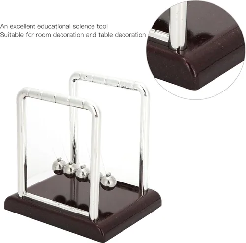 Vista 2 de Newtons Cradle Balance - Bolas de péndulo, bolas oscilantes de energía cinética, herramienta educativa de aprendizaje para oficina, hogar