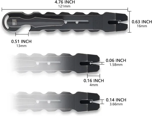 Vista 3 de WeKnife Gesila - Mini barra de palanca plana de bolsillo, multifunción, herramienta EDC de titanio, extractor de uñas, abridor de supervivencia