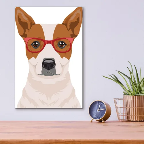 Vista 8 de Epic Art 'Perro de ganado australiano con gafas hipster' por Olga y Alexey Drozdov, arte de pared de vidrio acrílico, 12 x 16 pulgadas