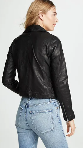 Vista 3 de Madewell Chaqueta de moto de cuero lavado para mujer
