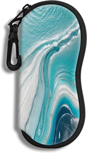 Vista 20 de Hion Sunglasses Case Ultra Light Neoprene Zipper Eyeglass Soft Case with Belt Clip