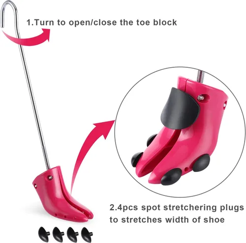 Vista 2 de JJDPARTS Estirador de zapatos para mujer, estirador de zapatos para botas, botas ajustables, pies anchos, forma de árboles de zapatos, zapatos