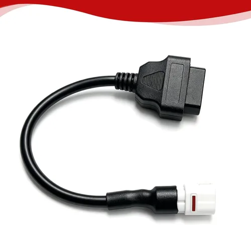 Vista 4 de JUTA Adaptador OBD de motocicleta apto para Yamaha 4-Pin Cable de diagnóstico - 4 pines macho a OBD2 16 pines hembra