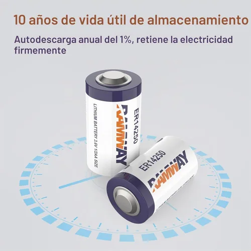 Vista 2 de KBT KEEP BETTER TECH RAMWAY ER14250 - Batería de litio de 3,6 V, tamaño 1/2 AA LS14250, 1200 mAh de alta capacidad, baterías de litio Li-SOCL2