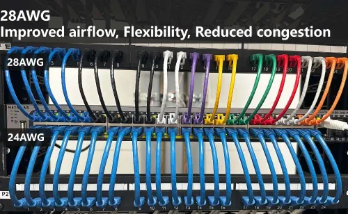 Vista 6 de Cable Ethernet CAT6A Slim Cable UTP Booted 0.5 pies - Negro - Serie profesional - 10Gigabit/Sec Network/Cable de Internet de alta velocidad, 550MHZ