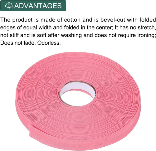 Vista 160 de MECCANIXITY Cinta al bies de doble pliegue de 1/2 pulgada de poliéster continuo a granel para costura, costura, dobladillo, encuadernación y Beige