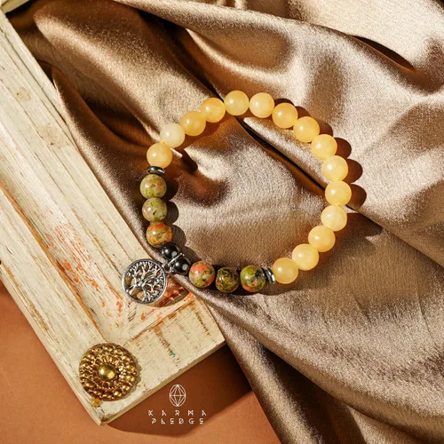 Vista 7 de Pulseras de cristal para mujeres y hombres, regalos de cumpleaños, hechas a mano de 0.236 in con cuentas de piedra para equilibrio de chakras