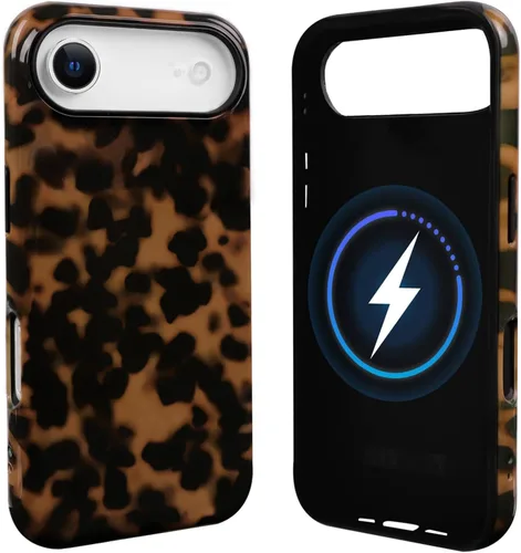 Vista 65 de NITITOP Funda magnética compatible con iPhone 11, compatible con MagSafe lindo diseño estético de leopardo ámbar tortuga para mujeres, hombres