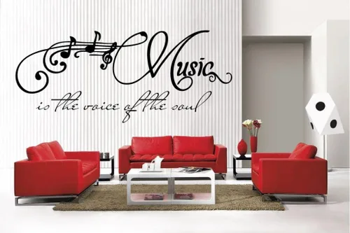 Vista 4 de Calcomanía de vinilo removible estilo música Home Décor, tamaño grande, 6076675