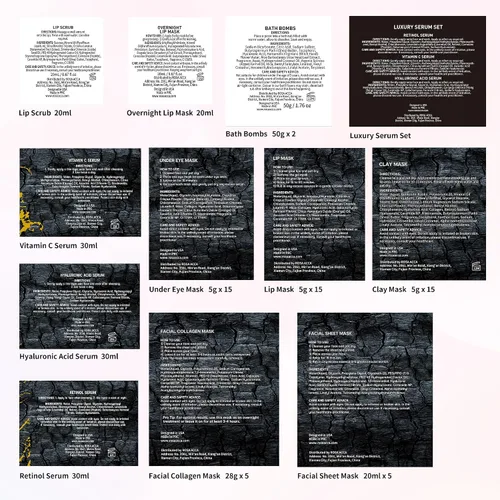 Vista 9 de 55 piezas de regalos de Navidad para mujeres y hombres, paquete de máscaras faciales de carbón, juego de cuidado de la piel, máscara de colágeno