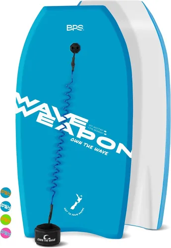 Vista 10 de Bodyboard 'Wave Weapon' para Todas las Condiciones de Olas - Ligera con Núcleo EPS Fondo Liso HDPE Bodyboards para Playa con Correa de Muñeca