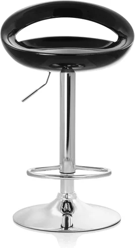 Vista 4 de Elama Moderno taburete de bar ajustable retro de 2 piezas con base cromada
