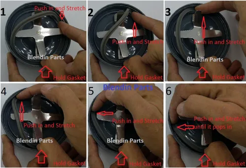 Vista 3 de Blendin Conjunto de 3 de juntas con borde, se adapta a las batidoras Nutribullet
