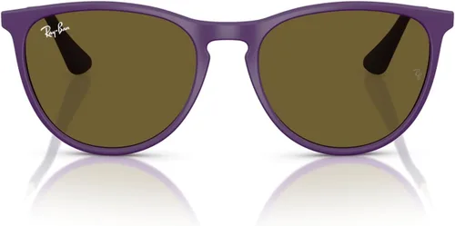 Vista 9 de Ray-Ban Junior RJ9060s Erika - Gafas de sol redondas para niños Caucho transparente fluorescente fucsia/marrón espejo naranja