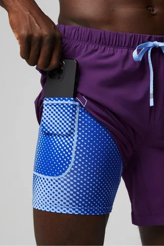 Vista 44 de Fabletics The One - Pantalón corto para hombre (forro), entrenamiento, natación, ligero, de secado rápido, bolsillo con cremallera, tejido elástico