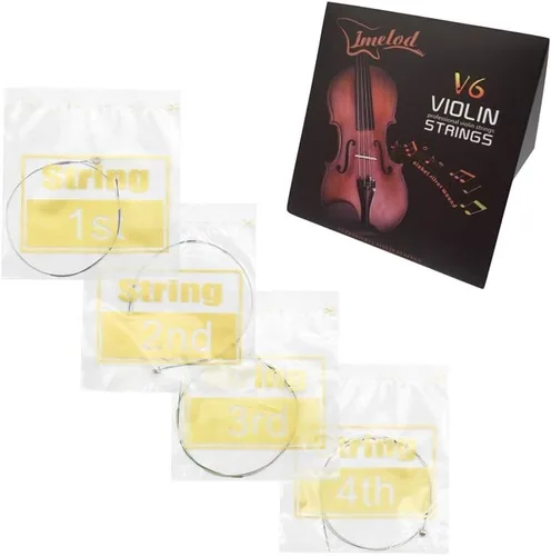 Vista 2 de Imelod Juego de cuerdas de violín universal completo (G-D-A-E) cuerdas de violín Fiddle de núcleo de acero con envoltura de níquel-plata con extremo