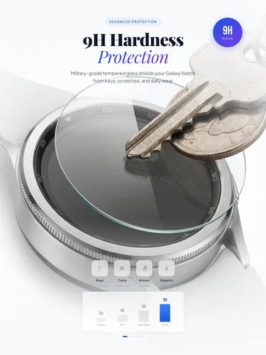 Vista 3 de Protector de pantalla para Samsung Galaxy Watch 4 Classic de 1.654 pulgadas. 【1.654 pulgadas es tamaño de la esfera, no es protector
