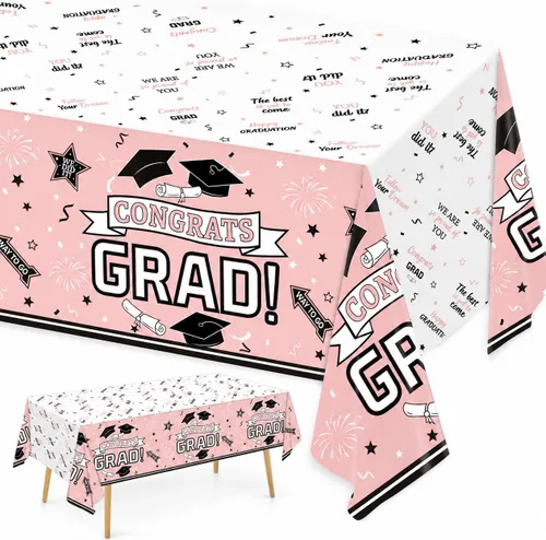 Vista 8 de Oigco Decoraciones de fiesta de graduación, mantel de graduación de felicitaciones para suministros de fiesta de graduación 2026, paquete de 3